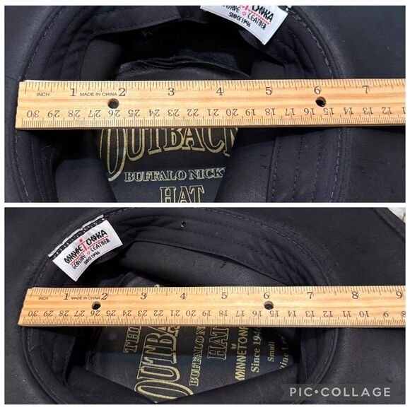 Minnetonka The Outback Buffalo Nickel Hat Genuine Leather Black Sz S - Picture 14 of 16